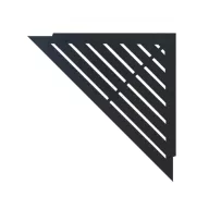   Ablago Classic Design zuhany sarokpolc fogassal, matt fekete, háromszögletű (abl11035bs)