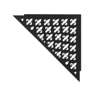   Ablago Vintage Design zuhany sarokpolc fogassal, matt fekete, háromszögletű (abl11036bs)