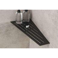   Ablago Board zuhany sarokpolc, matt fekete, asszimetrikus (abl14970ms)