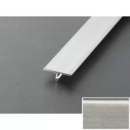 Alfercap T profil, V2A acél szálcsiszolt, 14mm / 100 cm (acae14gb100)