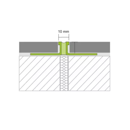 Alferflex AF E 10016 S dilatációs profil, V2A acél, betonszürke, 10mm / 250 cm (afe10016s250ng)