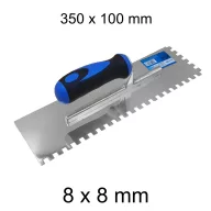   Bautool fogazott glettvas gumírozott soft nyél 8×8 mm 350×100 mm (b3824008)