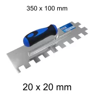   Bautool fogazott glettvas gumírozott soft nyél 20×20 mm 350×100 mm (b3824020)