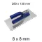 Bautool fogazott glettvas műanyag nyéllel 8×8 mm 280×130 mm (b40462)