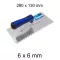 Bautool fogazott glettvas gumírozott soft nyél 6×6mm 280×130 mm (b81201206)