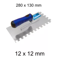   Bautool fogazott glettvas gumírozott soft nyél 12×12 mm 280×130 mm (b81201212)