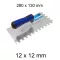 Bautool fogazott glettvas gumírozott soft nyél 12×12 mm 280×130 mm (b81201212)