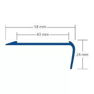   Dural AA122 lépcső profil, alu, eloxált ezüst, 24x58mm / 250cm (duraa122)