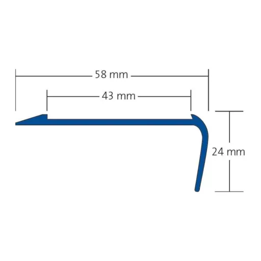 Dural AA122 lépcső profil, alu, eloxált ezüst, 24x58mm / 250cm (duraa122)