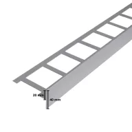   Dural BO terasz profil, alu eloxált matt ezüst, 20 / 20 mm, 300cm (durboae2020300)
