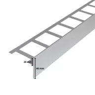   Dural BO terasz profil, alu eloxált matt ezüst, 20 / 40 mm, 300cm (durboae2040300)