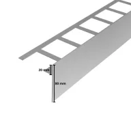   Dural BO terasz profil, eloxált ezüst, 20 / 60 mm, 300cm (durboae2060300)