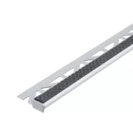   Dural DISTAE lépcső profil, eloxált, fekete PVC betét, 9mm / 250cm (durdistae9106)