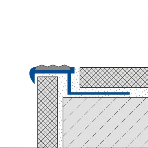 Dural DISTAE lépcső profil, eloxált, fekete PVC betét, 9mm / 250cm (durdistae9106)