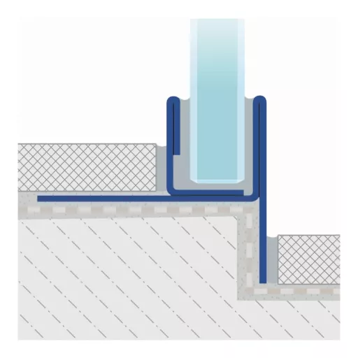 Dural GKGL lejtéstakaró üvegfogadó profil bal, szálcsiszolt V2A acél, 19mm / 120cm (durgkgl190sf120)