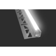   Dural GKGW zuhany üvegfogadó LED profil, szálcsiszolt V2A acél, 19mm / 220cm  (durgkgw19066em220)