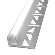   Dural GKGW zuhany üvegfogadó LED profil, szálcsiszolt V2A acél, 19mm / 220cm (durgkgw19066em220)