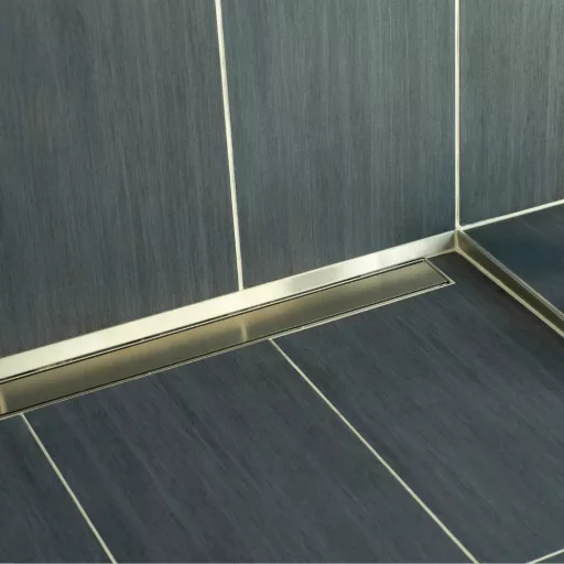 Dural GKW zuhany homlok profil, szálcsiszolt V2A acél, 40mm / 100cm (durgkw400sf100)