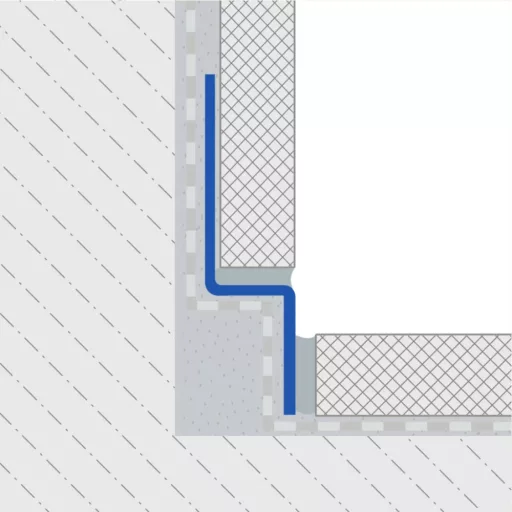 Dural GKWL lejtéstakaró fal-padló profil bal, szálcsiszolt V2A acél, 10mm / 148cm (durgkwl100sf148)