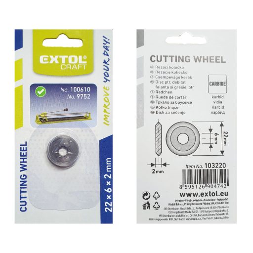 Extol csempevágókerék 22×6×2mm (e103220)