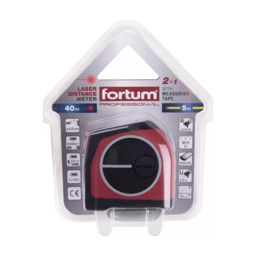 Extol 2in1 lézeres távolságmérő 40m és mérőszallag 5m (e4780275)