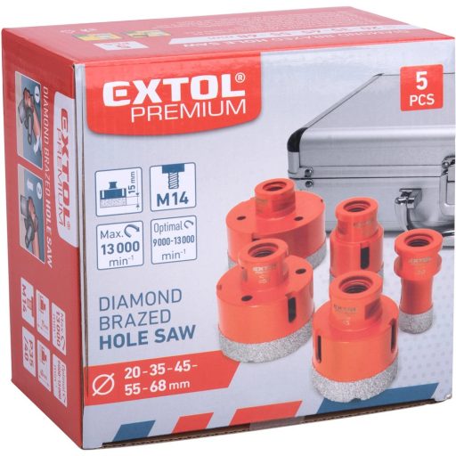 Extol gyémántfúró készlet 20-35-45-55-68 mm × M14 (e8802995)