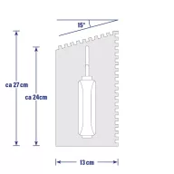   Karldahm 15 fokos fogazott glettvas, soft nyél 6x6mm 270x130 mm (kad11746)