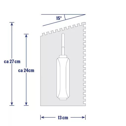 Karldahm 15 fokos fogazott glettvas, soft nyél 4x4mm 270x130 mm (kad11745)