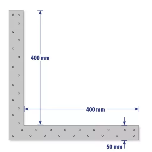 Karldahm Protector L acél törésvédő lapburkolatokhoz 450x450x50 mm (kad16561)