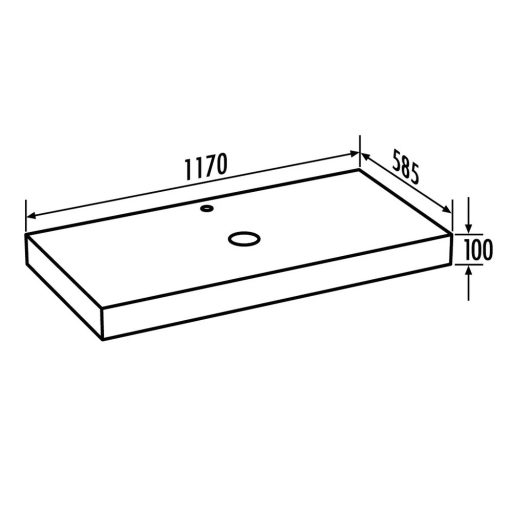 LUX LLAVE5001 Lavado G burkolható mosdópult, 1170x585x100 mm (luxlavadog)