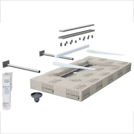 LUX LLAVE5005 Lavado L folyókás burkolható mosdópult, 1170x585x100 mm (luxlavadol)
