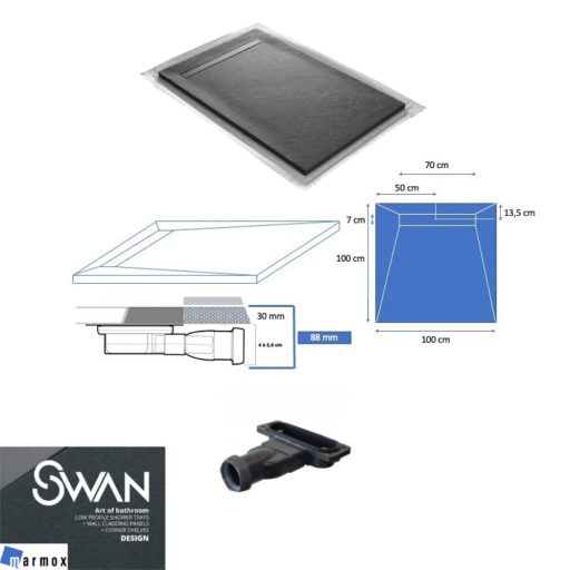 Marmox RC 100 LINE 4 zuhanytálca szett, 925 SEA STONE, 1000x1000x30 mm (marrc100ss925j)