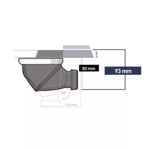 Marmox MINILAY JAMES RC20 szifon szett, V2A Quadrat fedrács, 200x200 mm (marrc20jq)