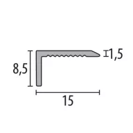   PF 238 U lépcső profil, F4 alu matt ezüst, 270 cm (pf15382704)