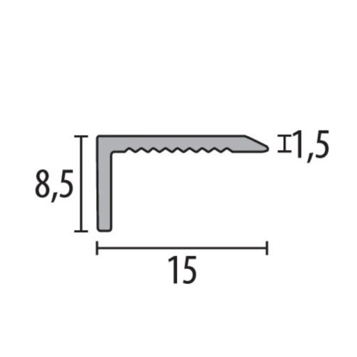 PF 238 U lépcső profil, F9 alu matt homok, 270 cm (pf15382709)