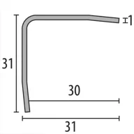   PF 174 U sarokvédő profil, F8G matt szálcsiszolt rm. acél, 250 cm (pf72462502)
