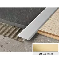   Prog Procover átvezető T profil, alu, polírozott arany,14mm / 270cm (pgpcrbo149)