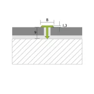   Proline PRODECOR T atvezető profil, eloxált ezüst, 25mm / 250 cm (pro13359)