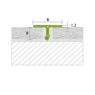  Proline PRODECOR T átvezető profil, szálcsiszolt V2A acél, 25mm / 250 cm (pro14715)