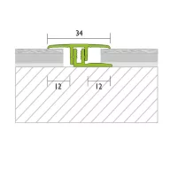   Proline PROCOVER Uni átvezető profil, eloxált pezsgő, 6,5-15mm / 270 cm (pro31218)