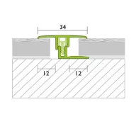   Proline PROCOVER Uni átvezető profil, eloxált pezsgő, 6,5-15mm / 270 cm (pro31218)