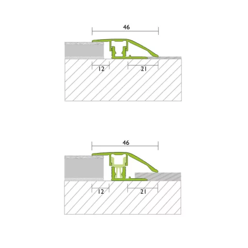 Proline PROCOVERclip íves átvezető profil, eloxált ezüst, 0-18mm / 270cm (pro32030)