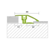  Proline PROCOVER Uni íves átvezető profil, eloxált ezüst, 0-15mm / 90 cm (pro32115)