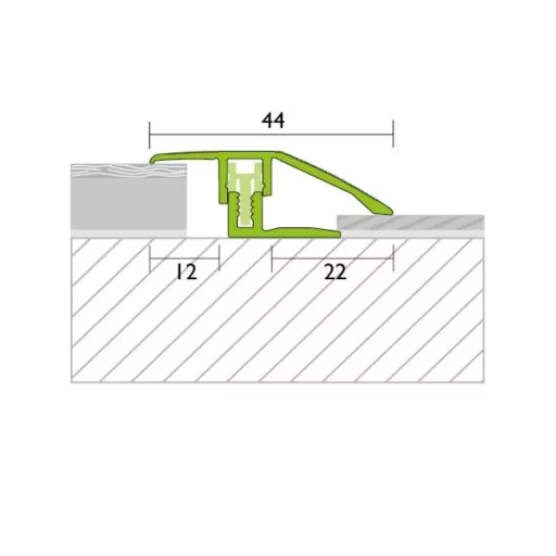 Proline PROCOVER Uni íves átvezető profil, eloxált ezüst, 0-15mm / 90 cm (pro32115)