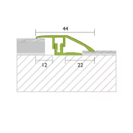   Proline PROCOVER Uni íves átvezető profil, eloxált pezsgő, 0-15mm / 90 cm (pro32118)