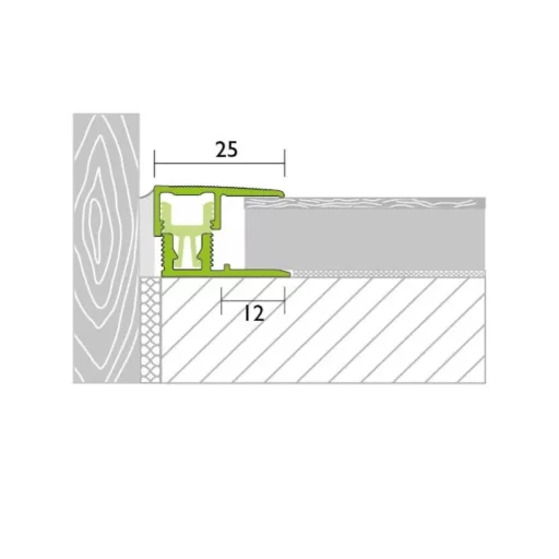 Proline PROCOVERclip Uni indító és lezáró profil, optikai rm. acél, 7-18mm / 270 cm (pro33034)
