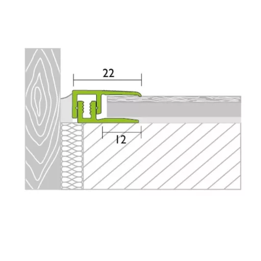 Proline PROCOVER Uni indító és lezáró profil, eloxált ezüst, 6,5-15mm / 90 cm (pro33115)
