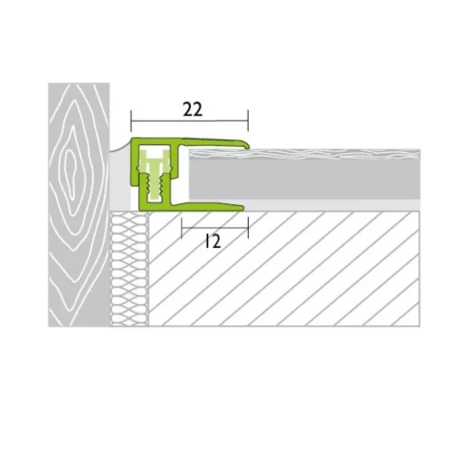 Proline PROCOVER Uni indító és lezáró profil, eloxált ezüst, 6,5-15mm / 90 cm (pro33115)