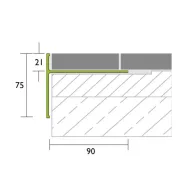   Proline PROFORM TOS teraszprofil, porszórt világos szürke, 75mm / 300 cm (pro76440)