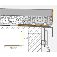   SCH Bara RWL terasz profil, fémes szürke, 120mm / 250cm (schrwl120gm)